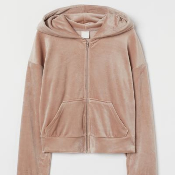 XS/S Velour Pink zip-through hoodie H&M - Picture 6 of 12